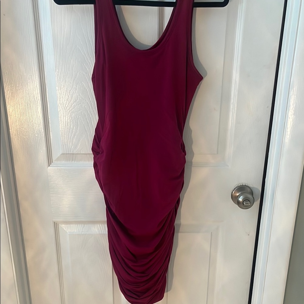 Body Con Sleeveless Burgundy Dress